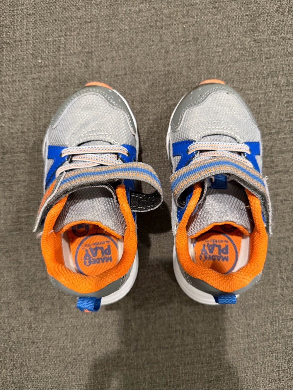 Stride Rite Gray, Blue & Orange Kids Sneakers